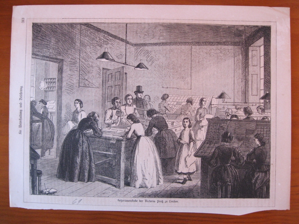 Vista de un taller de Londres, 1861